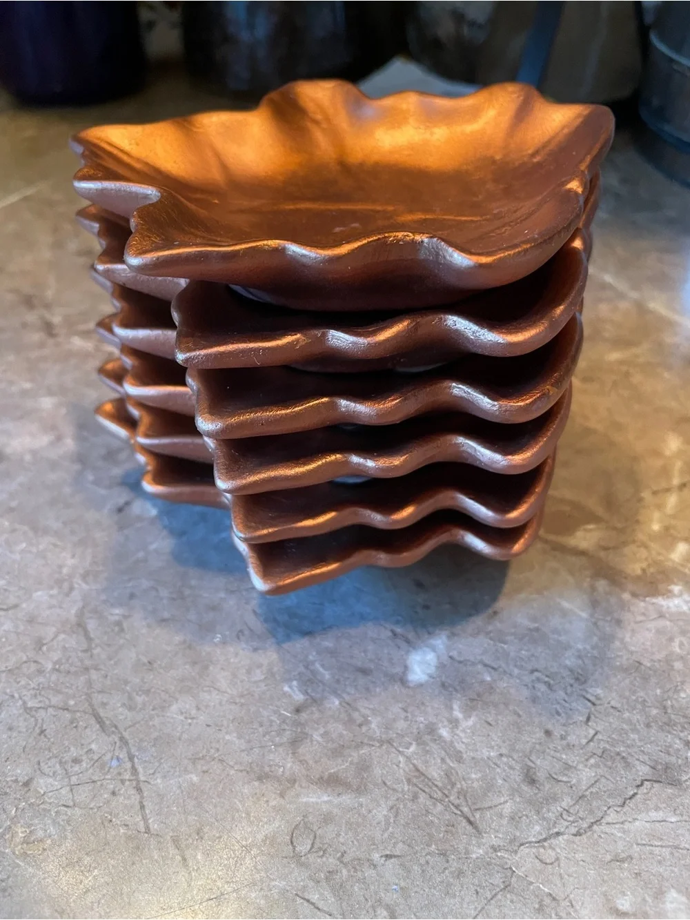 Pier 1 Ceramic Maple Leaf Dishes (Set of 6)
